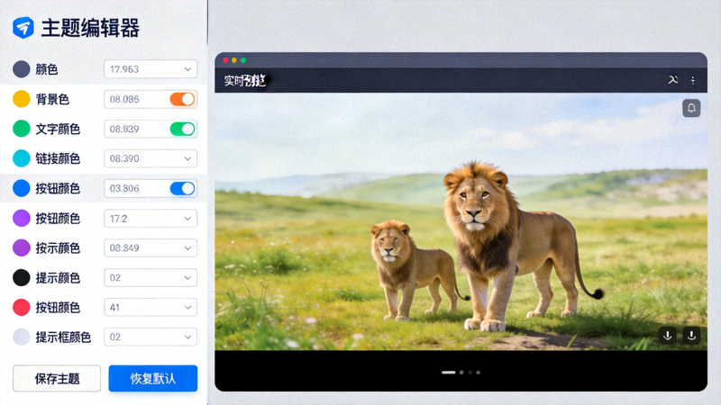 Telegram电脑版内置主题编辑器界面截图，展示各种颜色调整选项