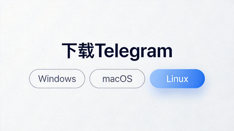 Telegram官方网站下载页面截图，展示Windows、macOS和Linux版本选择按钮